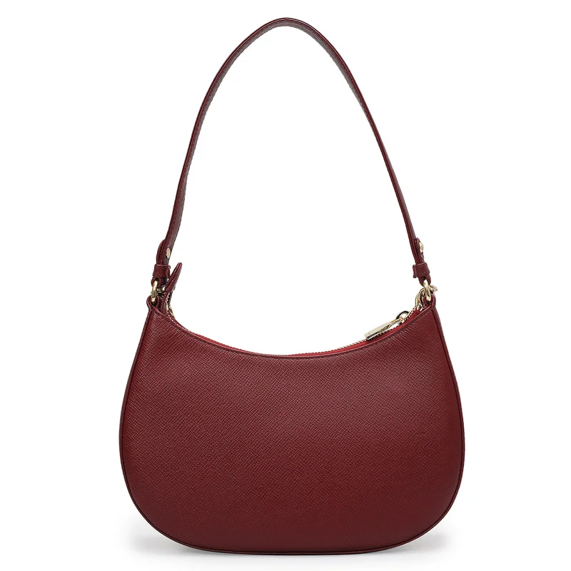 Da Milano Cherry Small Franzy Leather Baguette - Cherry for Women | Best Price UAE